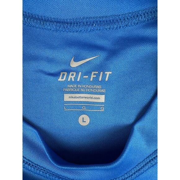Mens Nike Dri Fit Shirt LARGE Blue Short Sleeves Athletic Graphic Print - Picture 3 of 7